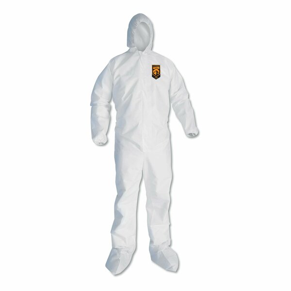 Kleenguard A30 Hood and Boots Splash/Particle Protection Coverall, 6X-Large, White, 21PK 27239